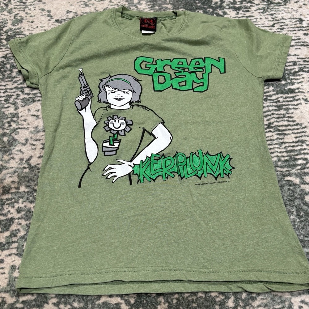 1992 Cinder Block Green Day Kerplunk Women's Tshirt XS Near Mint Condition